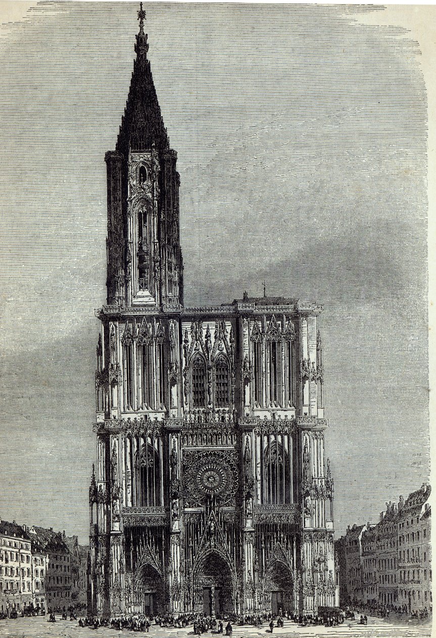 Katedrála ve Štrasburku, z „The Illustrated London News“, 1870 od English School