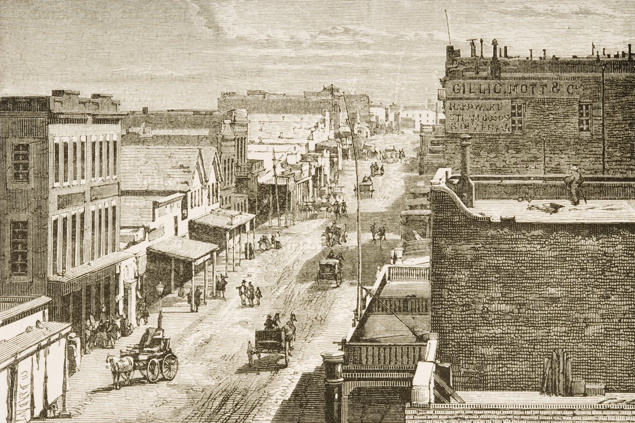 Street ve Virginia City, Nevada, z 
