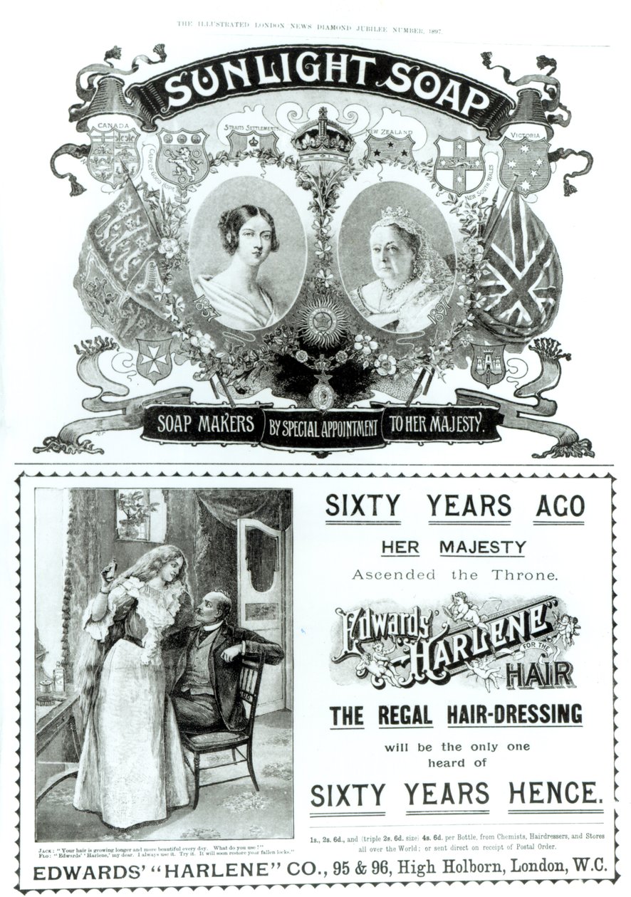 Reklama Sunlight Soap, z „The Illustrated London News Diamond Jubilee Number“, 1897 od English School