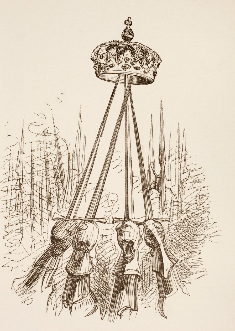 Meče podpírající korunu, 1890 od English School