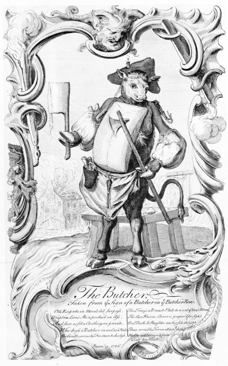 Řezník, publikoval 1746 od English School