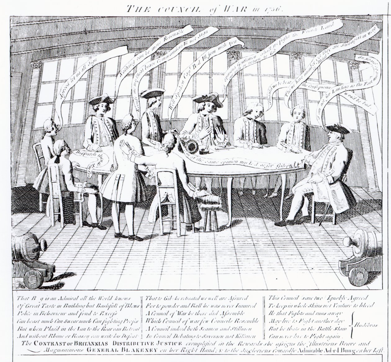 Válečná rada v roce 1756 od English School