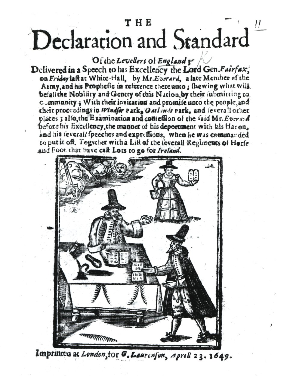 Deklarace a standard vyrovnávací, 23. dubna 1649 od English School