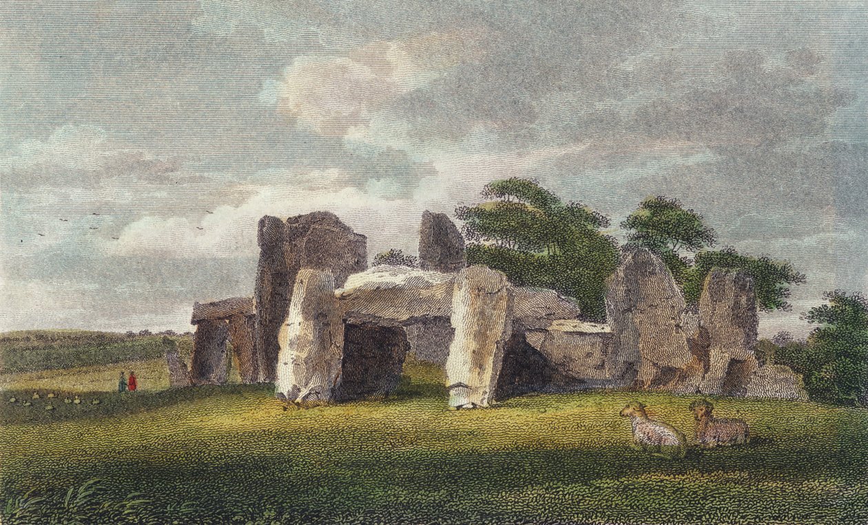 The Druids Temple at Park Place, říjen 1802 (barevná rytina) od English School