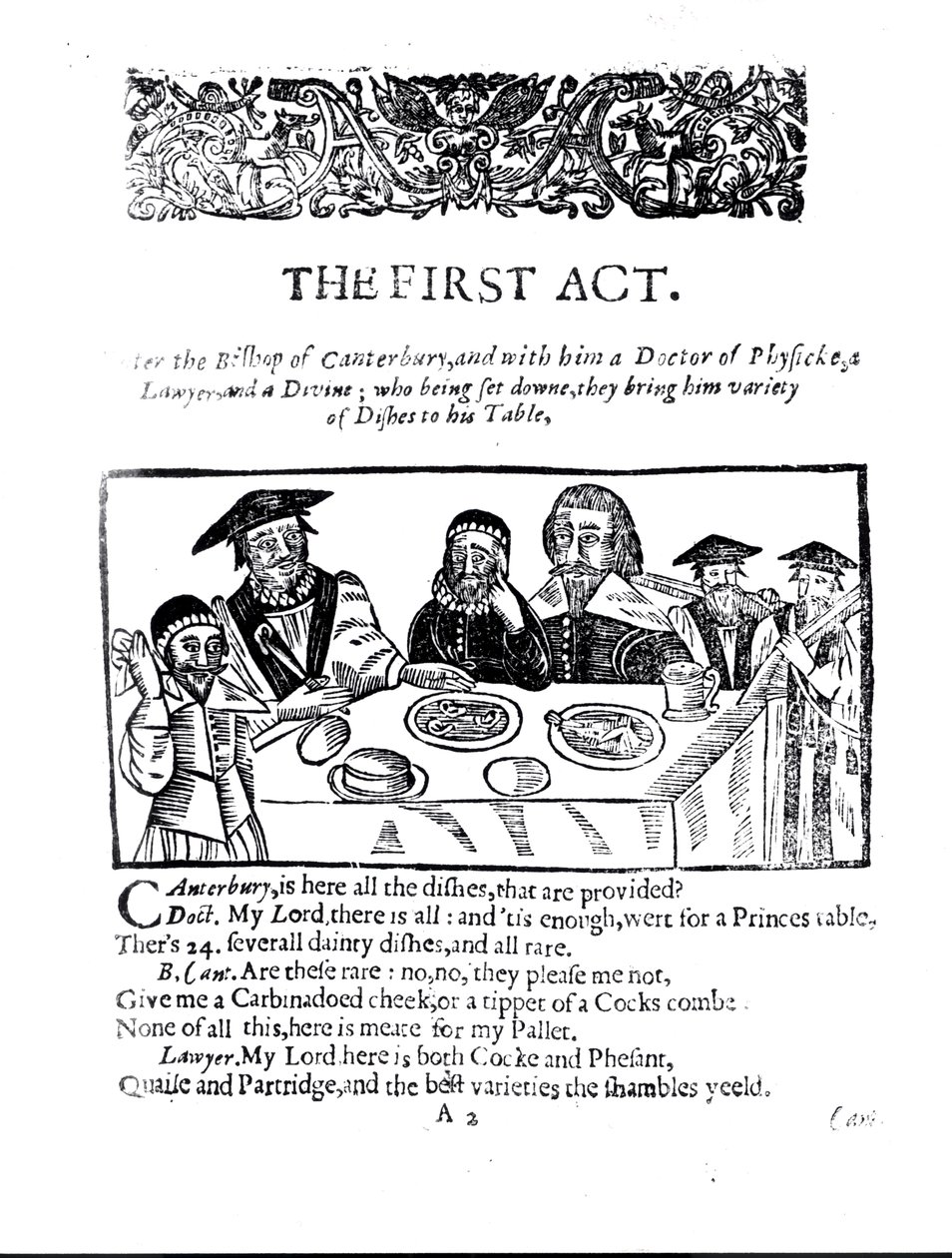 První dějství, satirická hra proti Williamu Prynne (1600-69) od English School