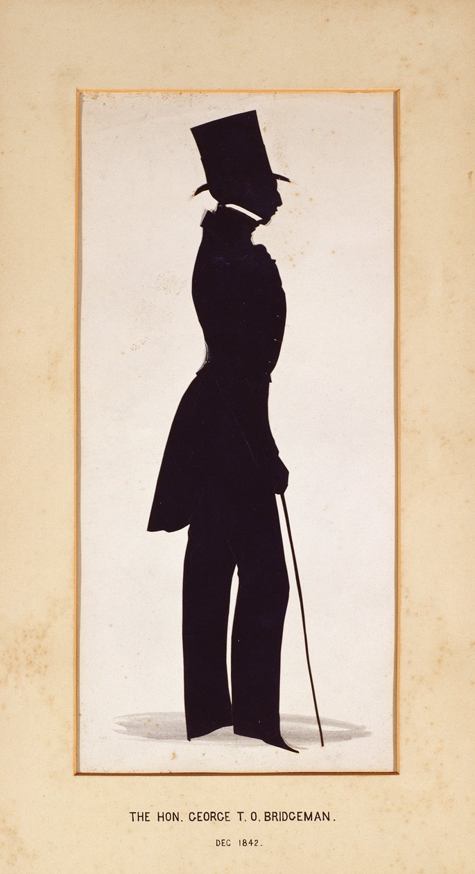 The Hon. George Bridgeman, silueta od neznámého umělce, 1842 (papír) od English School