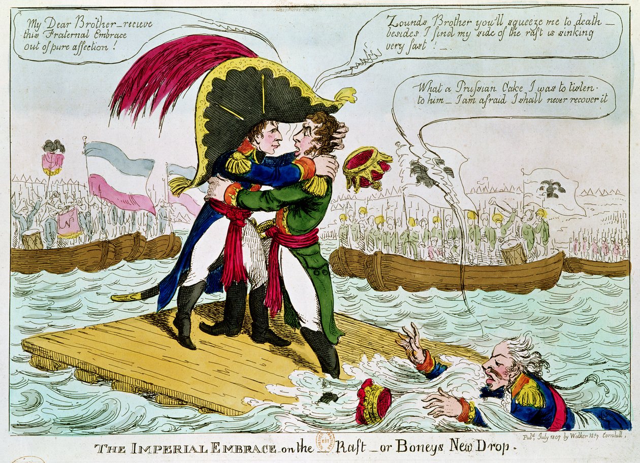 The Imperial Embrace or Boneys New Drop, publikoval Walker, Londýn, červenec 1807 od English School