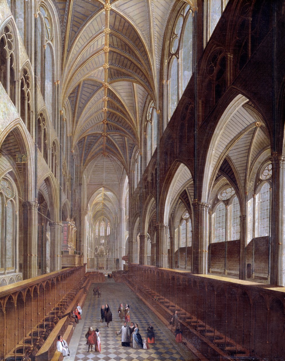 Interiér Westminsterského opatství, c.1714 od English School