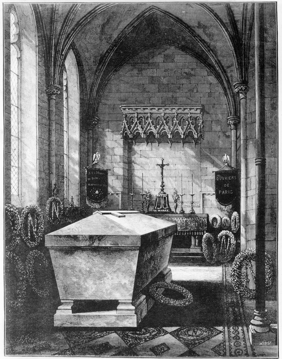 Zádušní kaple v kostele Panny Marie, Chislehurst s hrobkou císaře Napoleona III. a jeho syna prince Imperial od English School