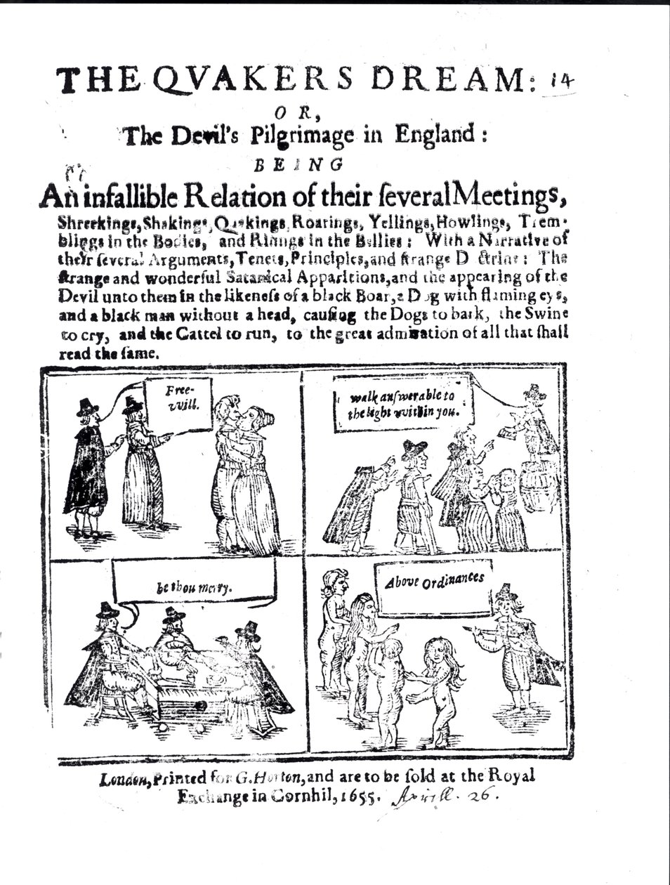 Kvakerský sen aneb Ďáblova pouť v Anglii, hospoda. v roce 1655 od English School