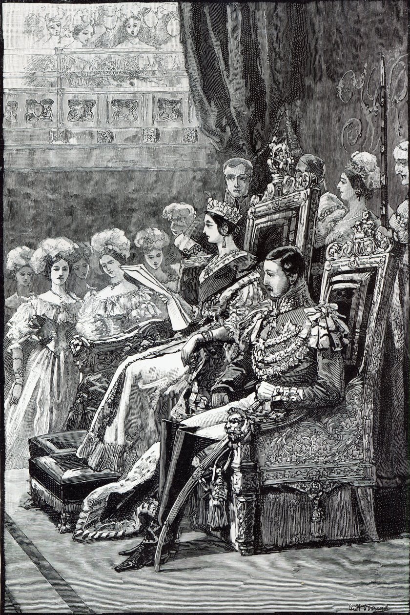 Královna otevírá parlament v roce 1846 od English School