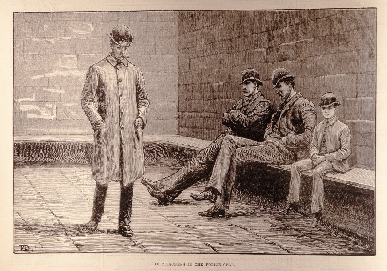 Irský stát: Vězni v cele, z „The Illustrated London News“, 7. ledna 1882 od English School