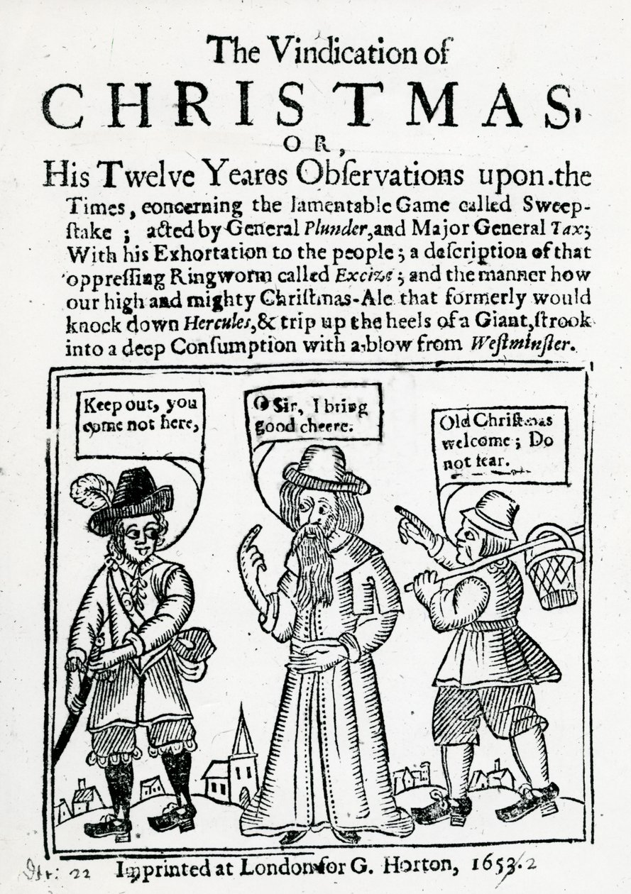 Ospravedlnění Vánoc, 1653 (dřevořez a knihtisk) od English School