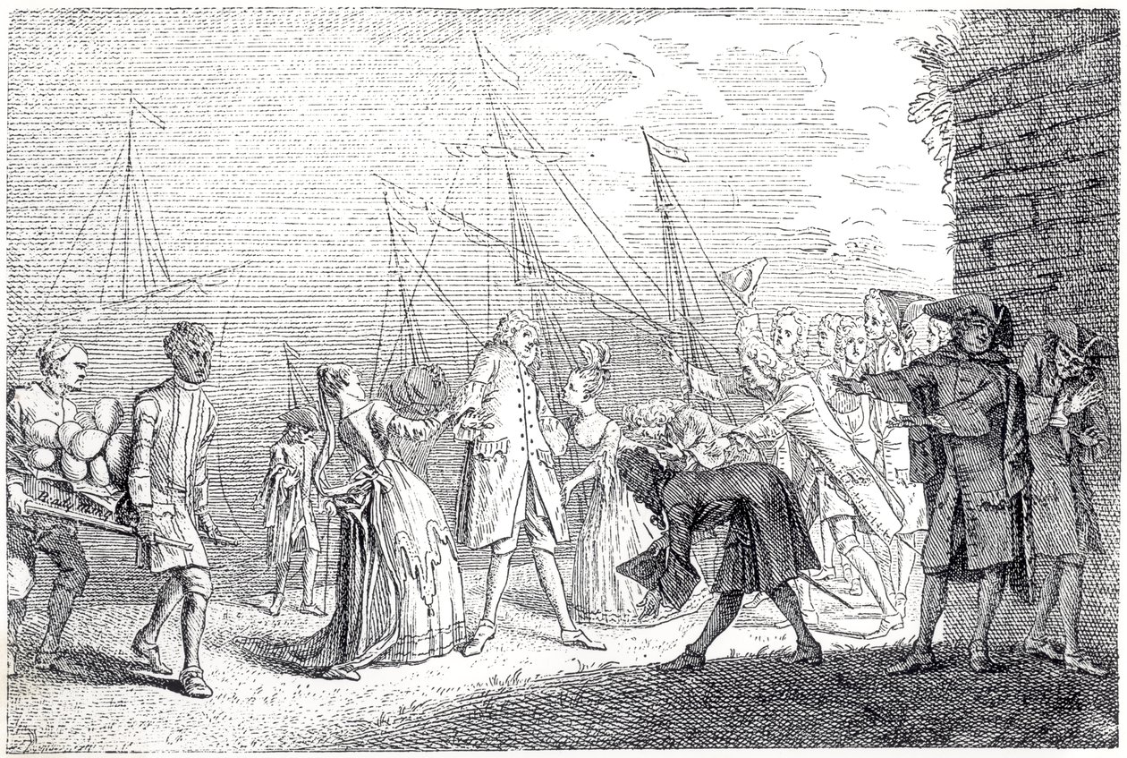 Přistání Senesina v Anglii, 1719 od English School