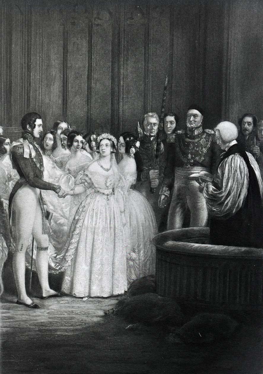 Svatební obřad královny Viktorie a prince Alberta 10. února 1840 od English School