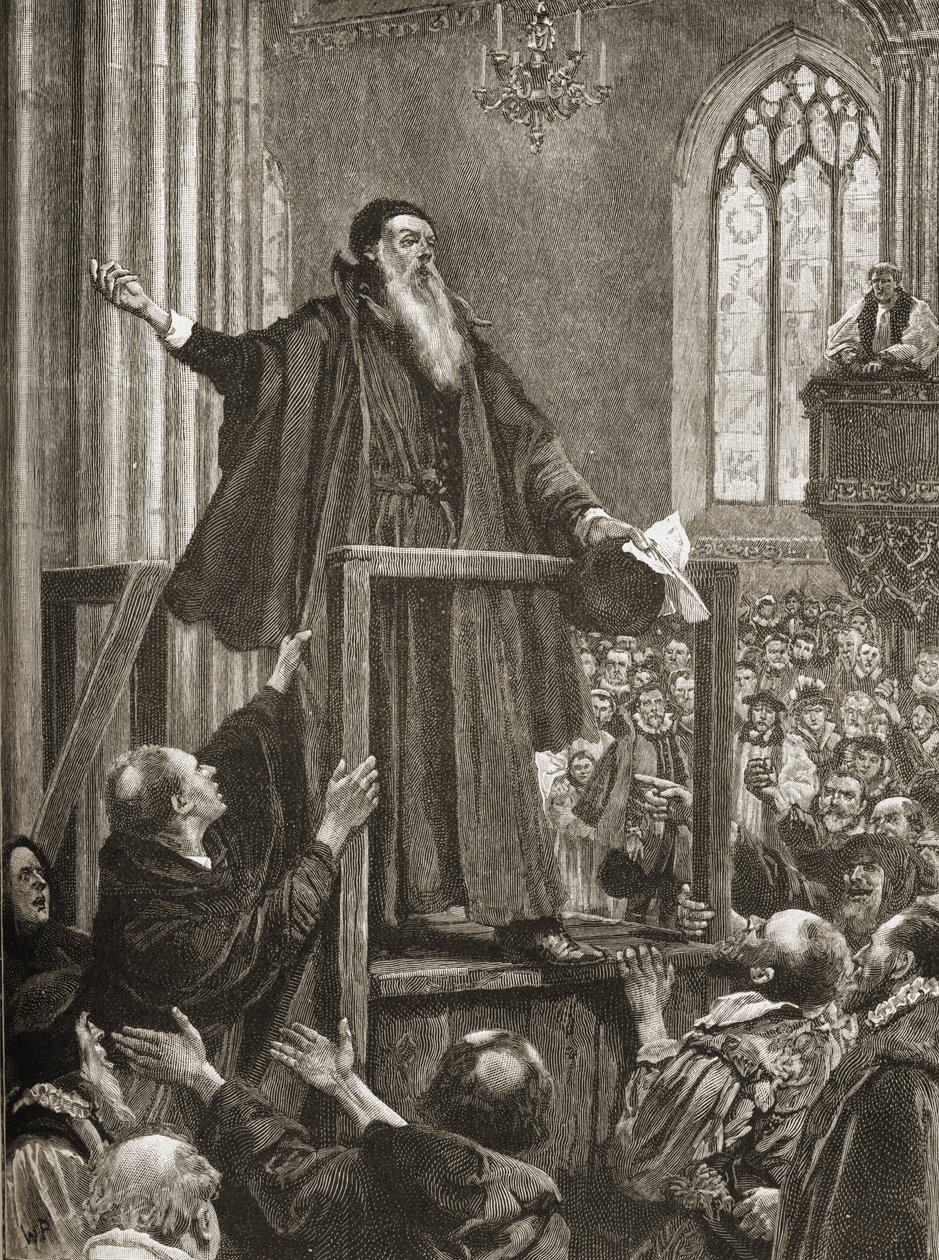 Poslední svědectví Thomase Cranmera (1489-1556). od English School