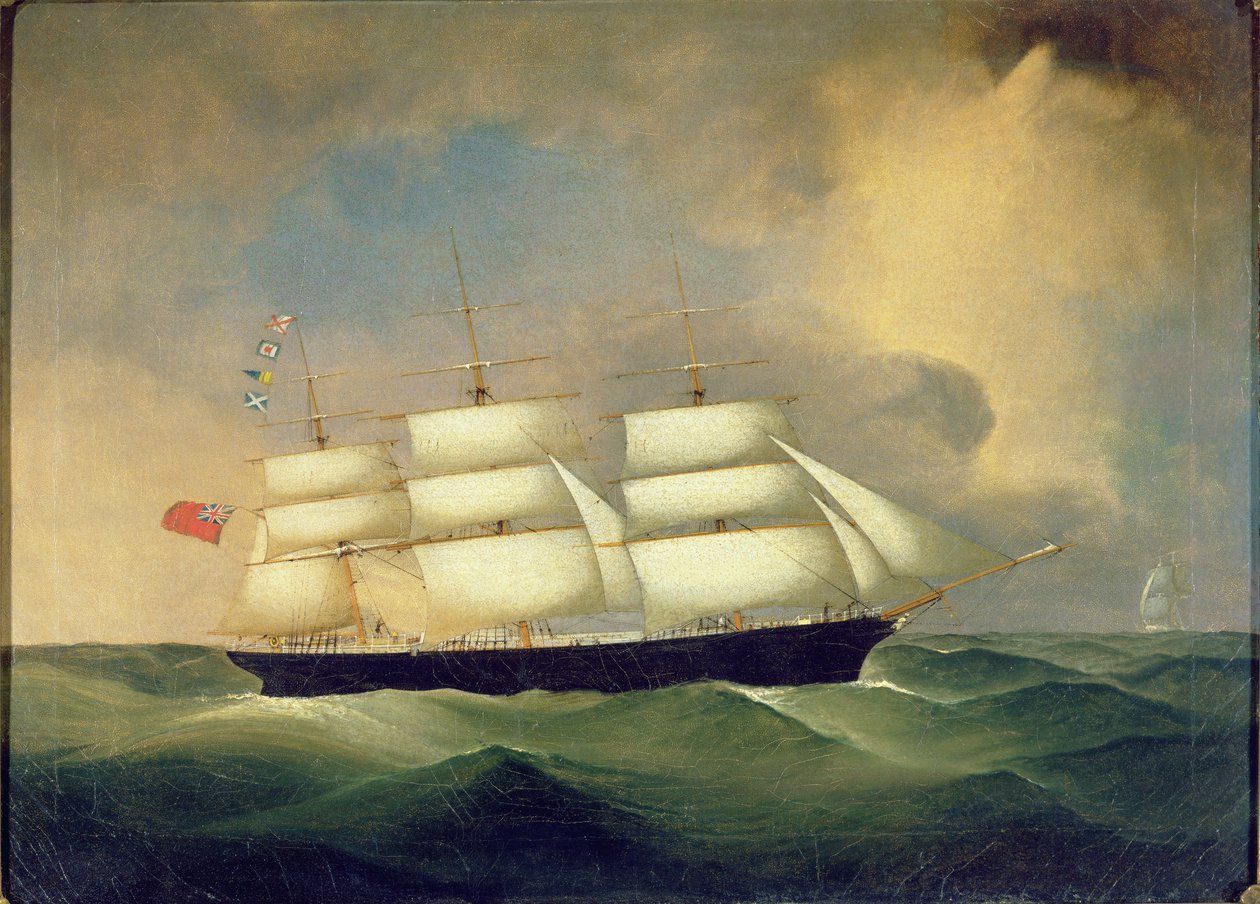 Tři Masted English Clipper na moři od English School