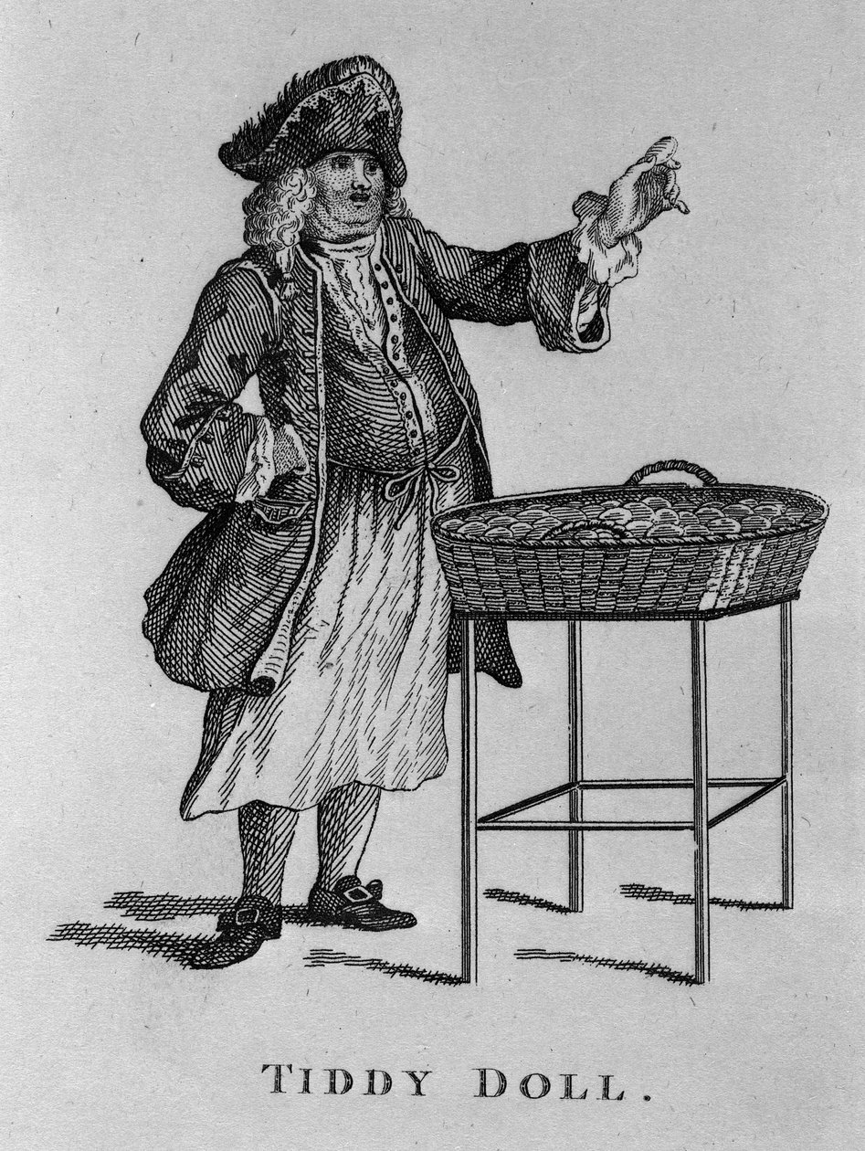 Tiddy Doll, the Gingerbread Seller, z „Cries of London“, vydané v roce 1813 od English School