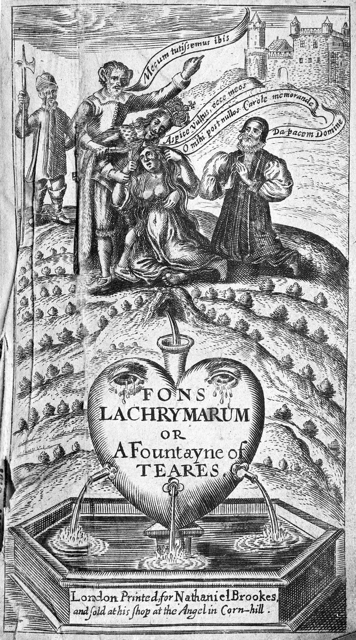 Titulní strana Fons Lacyrymarum, 1649 od English School