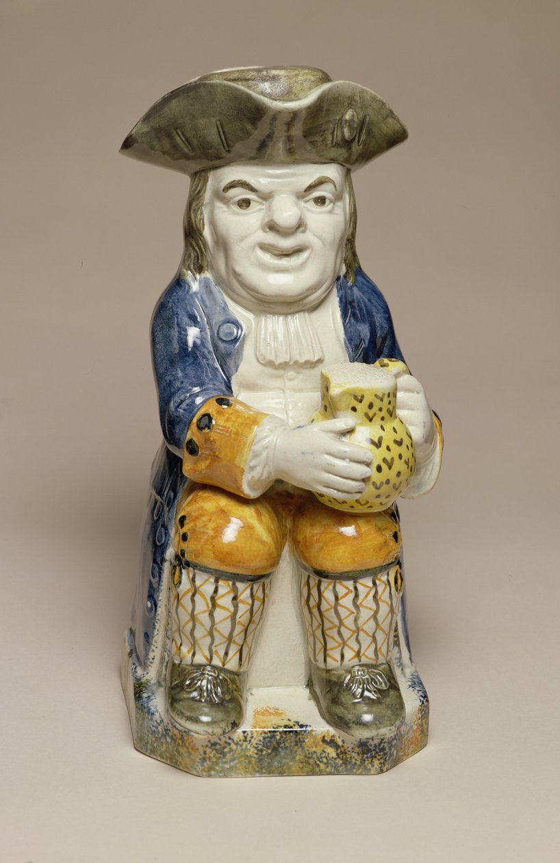Toby Jug, vyrobený v Staffordshire, kolem 1790-1810 (kamenina) od English School