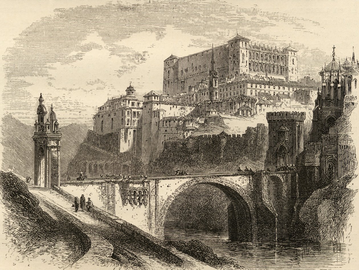 Toledo, Španělsko, ilustrace ze 