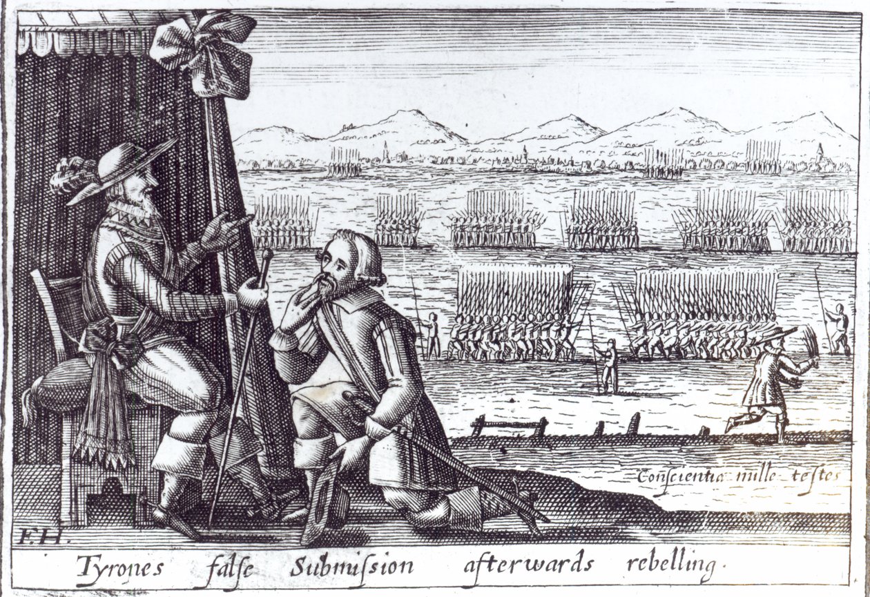 Tyronovo falešné podrobení lordu zástupci, lordu Mountjoyovi, v Mellifontu, 30. března 1603 od English School