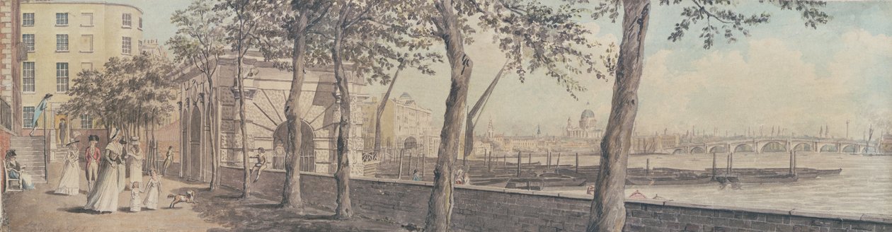 Pohled na Blackfriars Bridge, z York Terrace, 1786 od English School