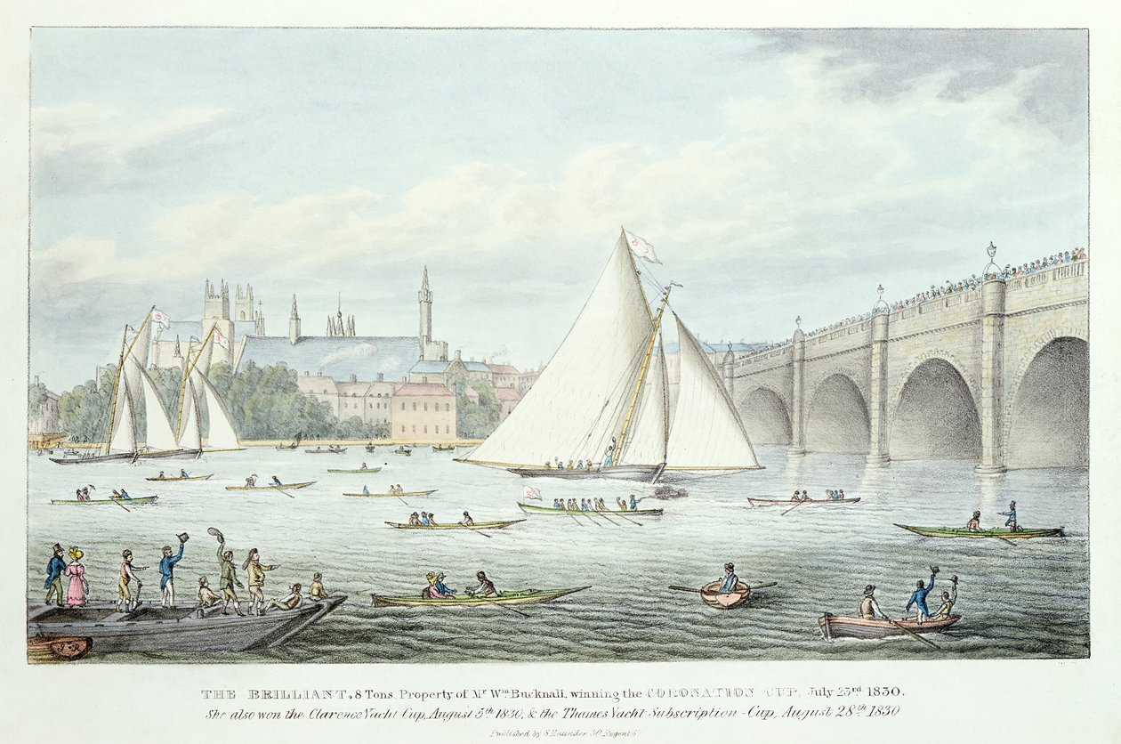 Pohled na Westminster a most, s plavebním zápasem, 1830 od English School