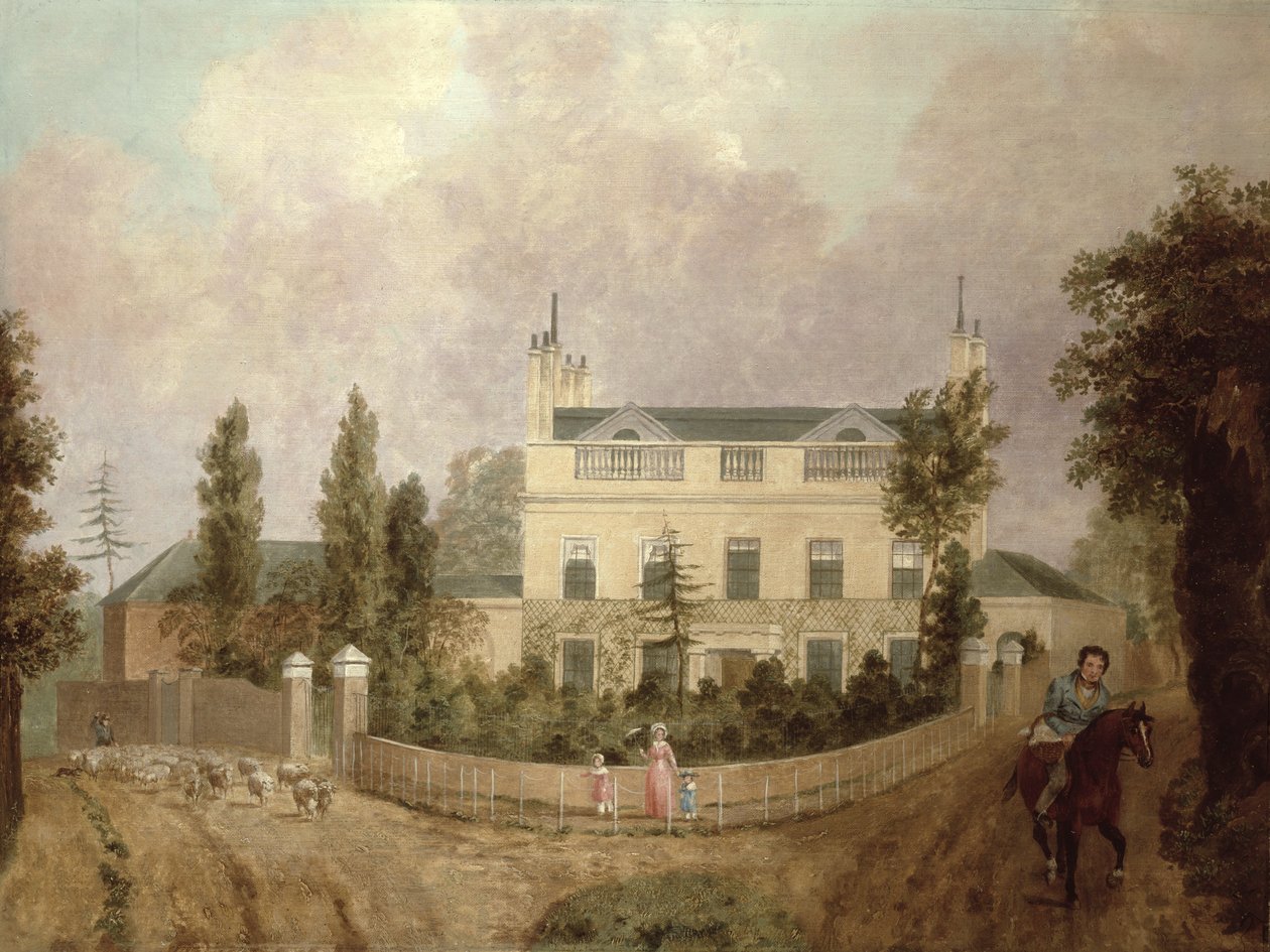 Pohled na venkovský dům, kolem roku 1840 od English School