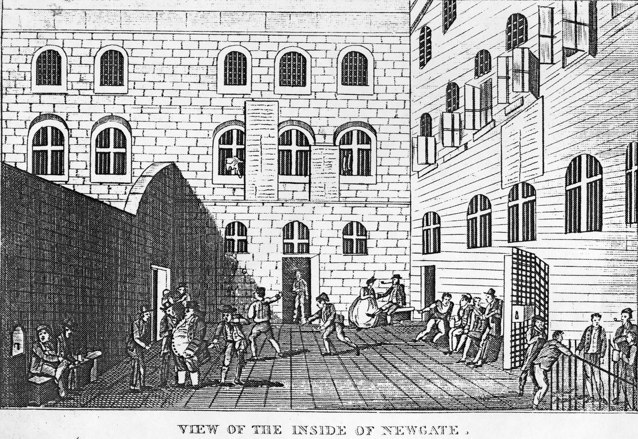 Pohled na vnitřek Newgate, 1809 od English School