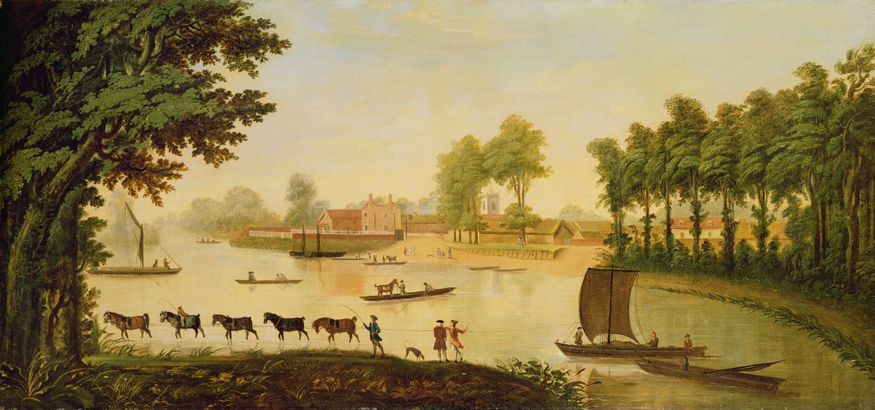 Pohled na Shepperton na řece Temži, po roce 1752 od English School