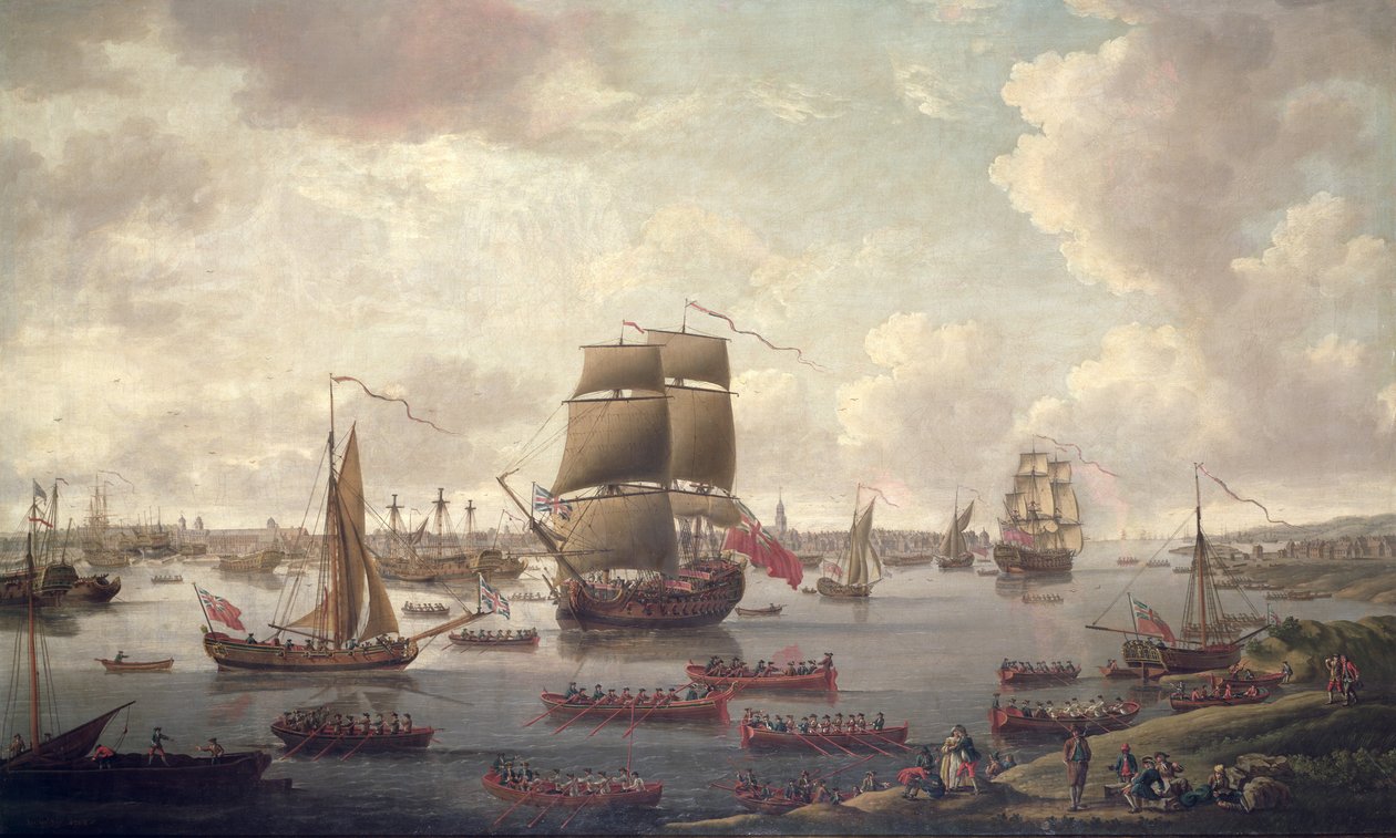 Pohled na Temži, 1761 od English School
