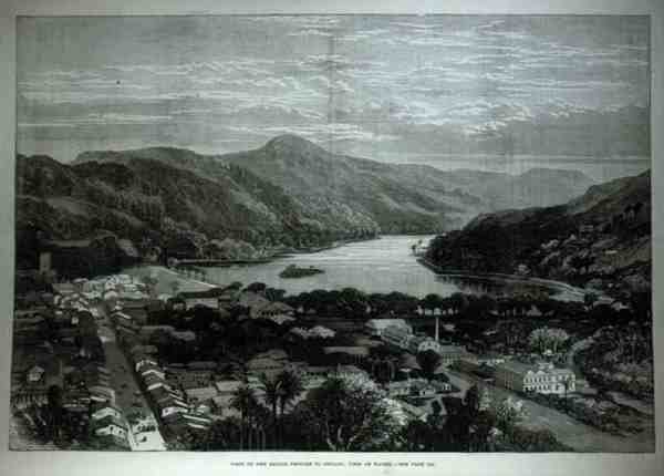 Návštěva Sailor Princes na Cejlonu: Pohled na Kandy, z The Illustrated London News, 11. února 1882 od English School