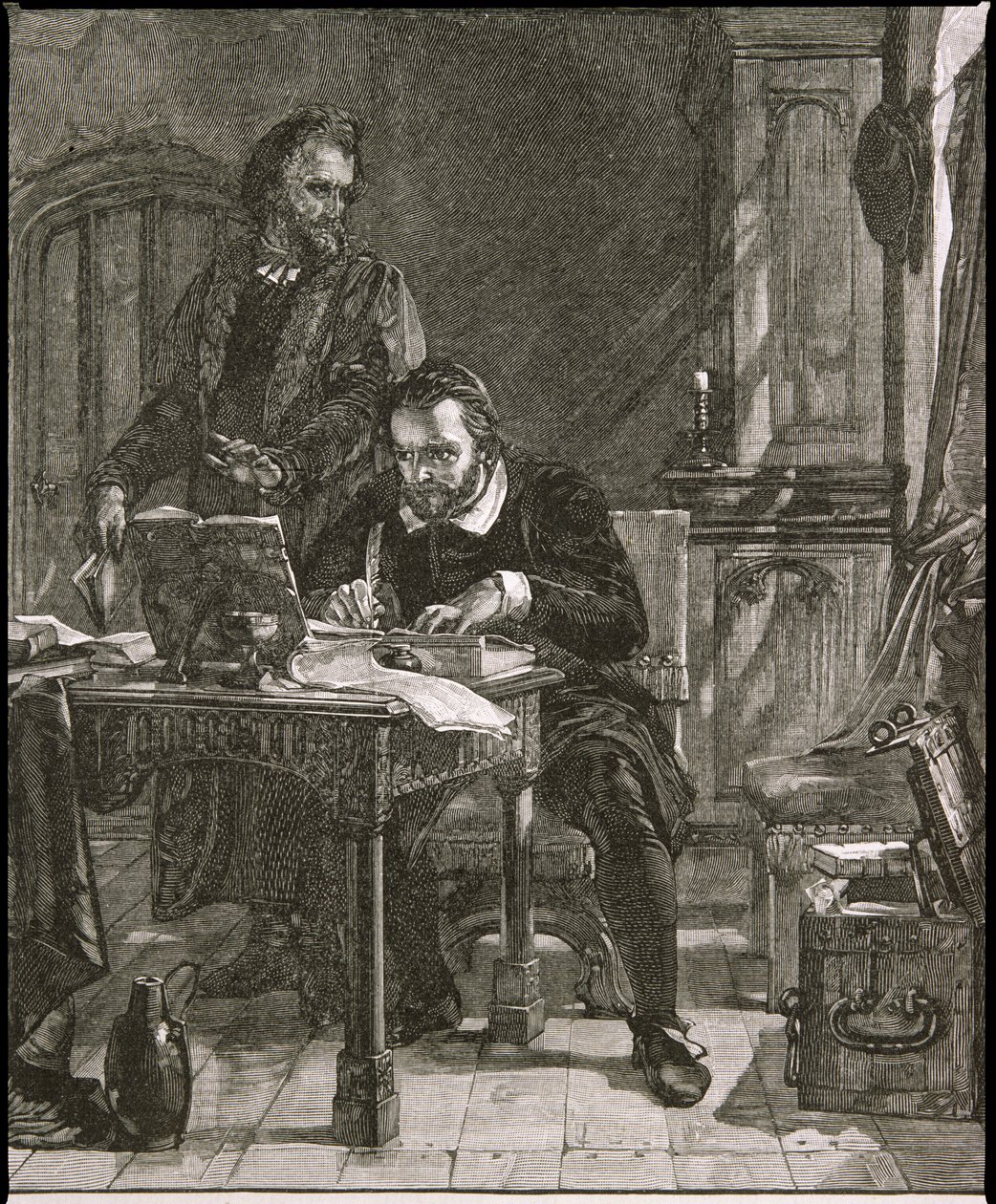 William Tyndale (asi 1492-1536) při práci od English School