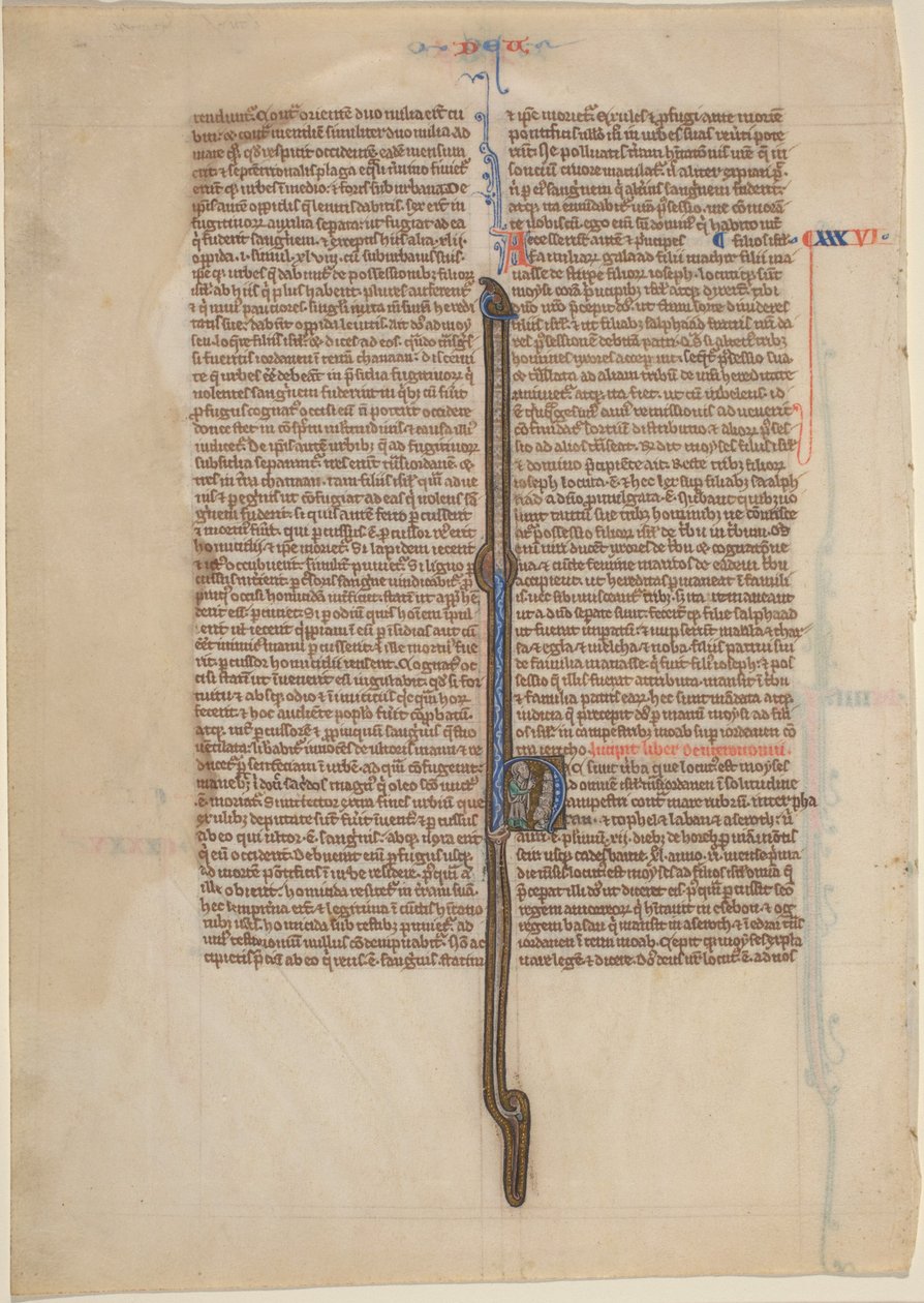 Rukopisný list z Bible (Deuteronomium) od English 13th Century