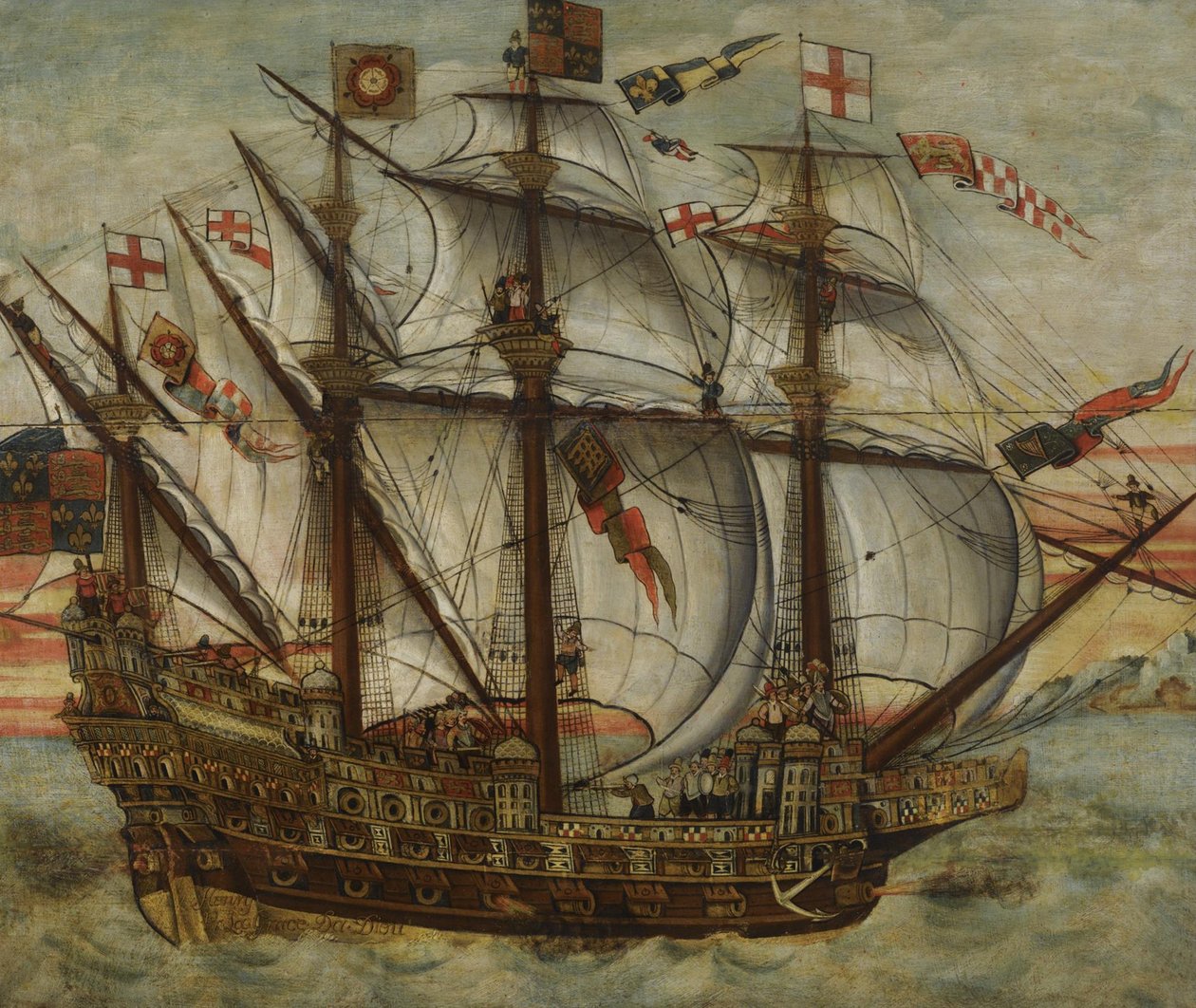 Carrack Henry Grace à Dieu, 16. století od English Master