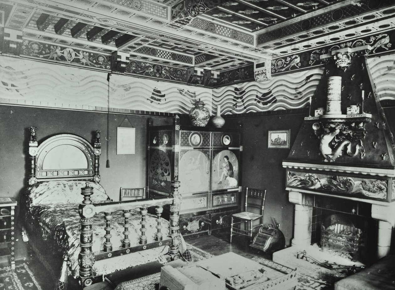 9 Melbury Road: ložnice, 1890 od English Photographer
