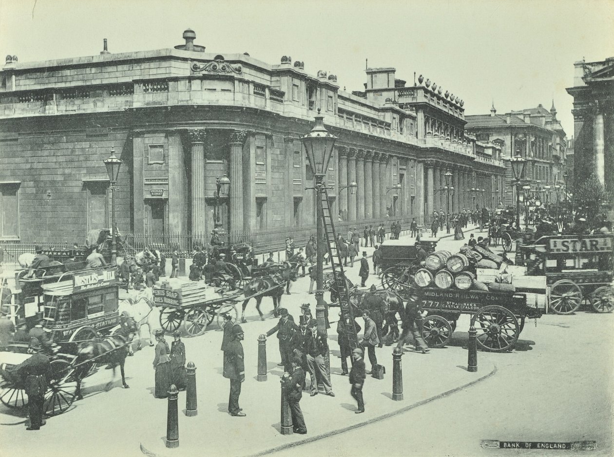 Bank of England, Threadneedle Street, City of London, 1895 od English Photographer