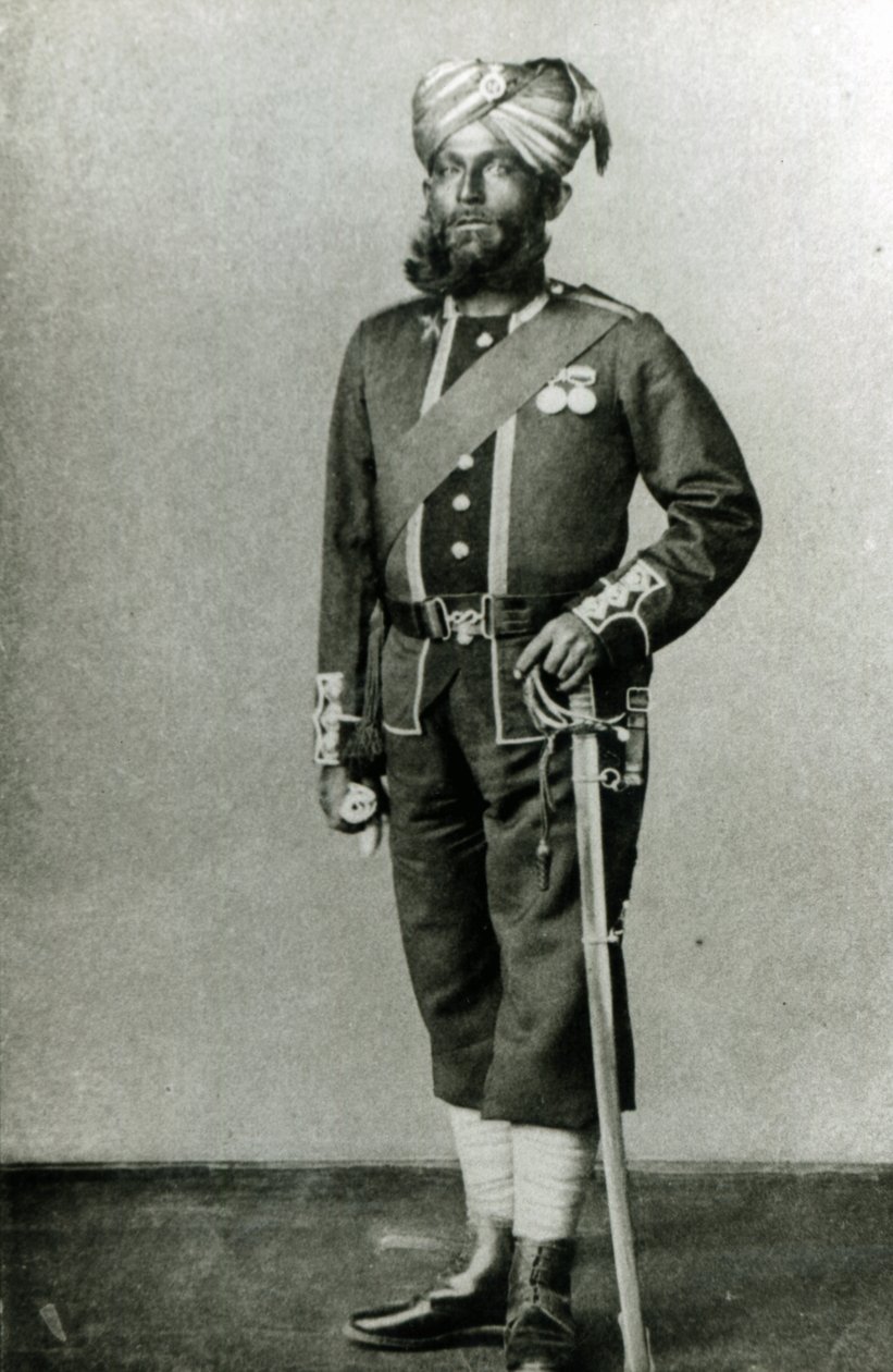 Bengálský pěšák, cca 1900 (černobílá fotografie) od English Photographer