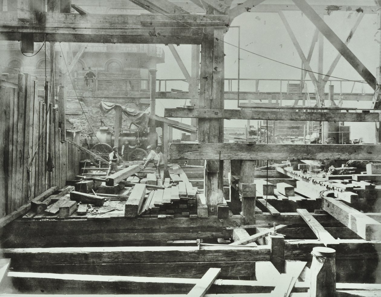 Blackfriars Bridge: stavební práce probíhají, 1869 od English Photographer