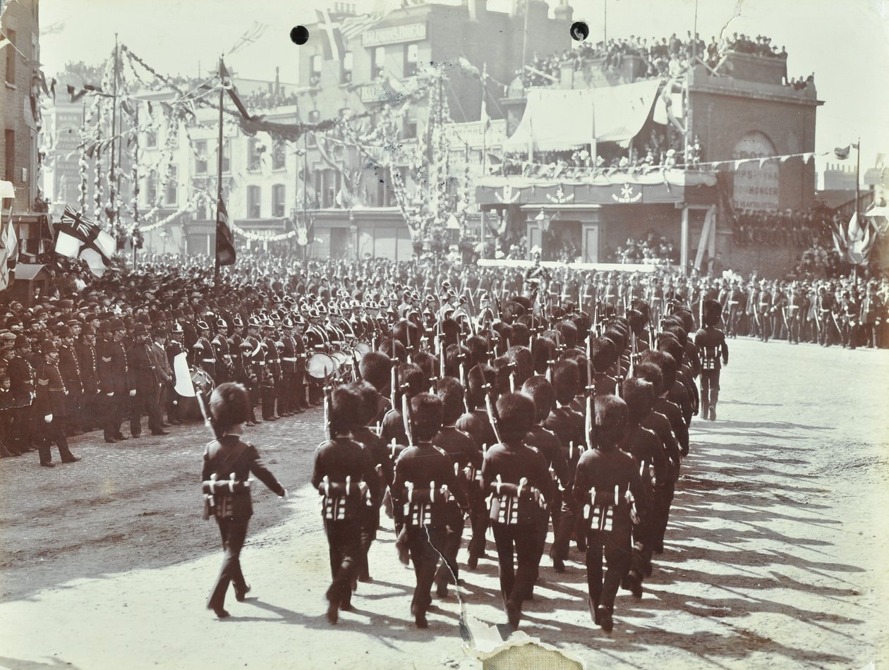 Blackwall Tunnel: paráda jako princ z Walesu, pozdější král Edward VII a princezna Alexandria se účastní slavnostního otevření tunelu, 1897 od English Photographer