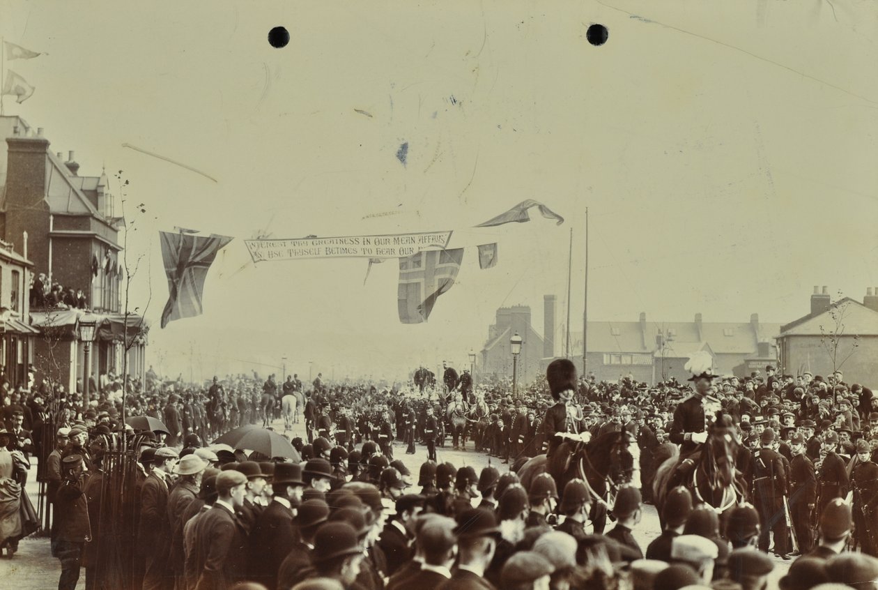 Blackwall Tunnel: paráda jako princ z Walesu, pozdější král Edward VII a princezna Alexandria se účastní slavnostního otevření tunelu, 1897 od English Photographer