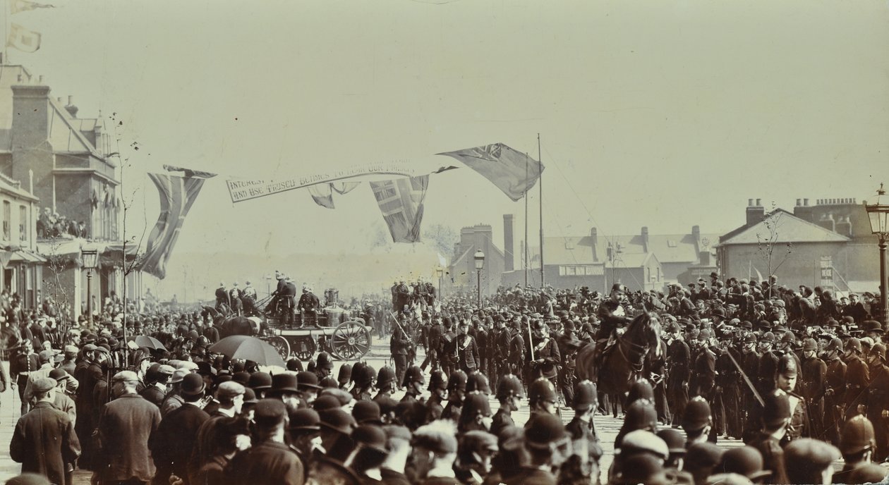 Blackwall Tunnel: paráda jako princ z Walesu, pozdější král Edward VII a princezna Alexandria se účastní slavnostního otevření tunelu, 1897 od English Photographer