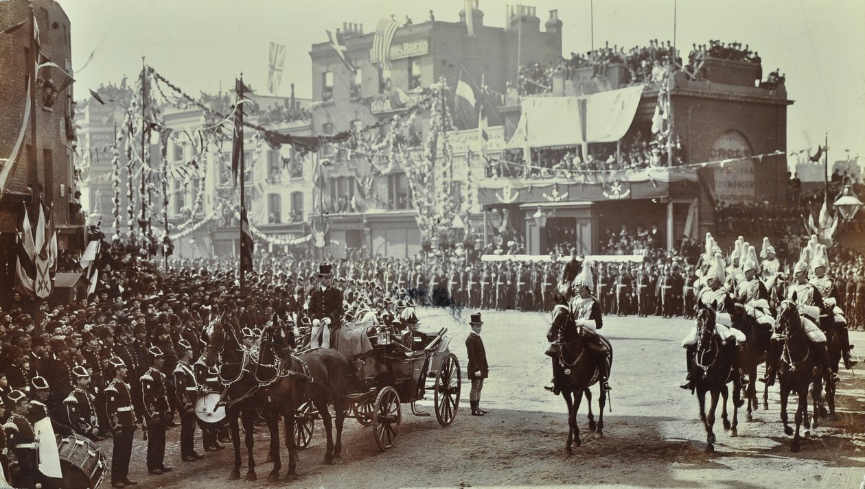 Blackwall Tunnel: paráda jako princ z Walesu, pozdější král Edward VII a princezna Alexandria se účastní slavnostního otevření tunelu, 1897 od English Photographer