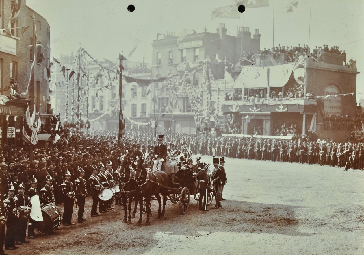 Blackwall Tunnel: paráda jako princ z Walesu, pozdější král Edward VII a princezna Alexandria se účastní slavnostního otevření tunelu, 1897 od English Photographer