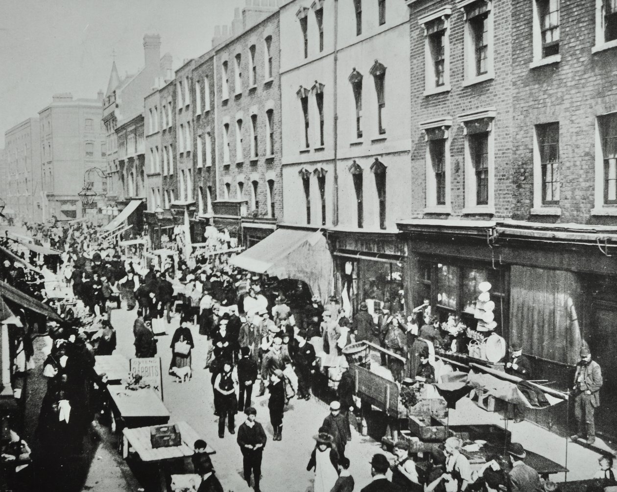 Brick Lane Market, Brick Lane: celkový pohled, 1895 od English Photographer
