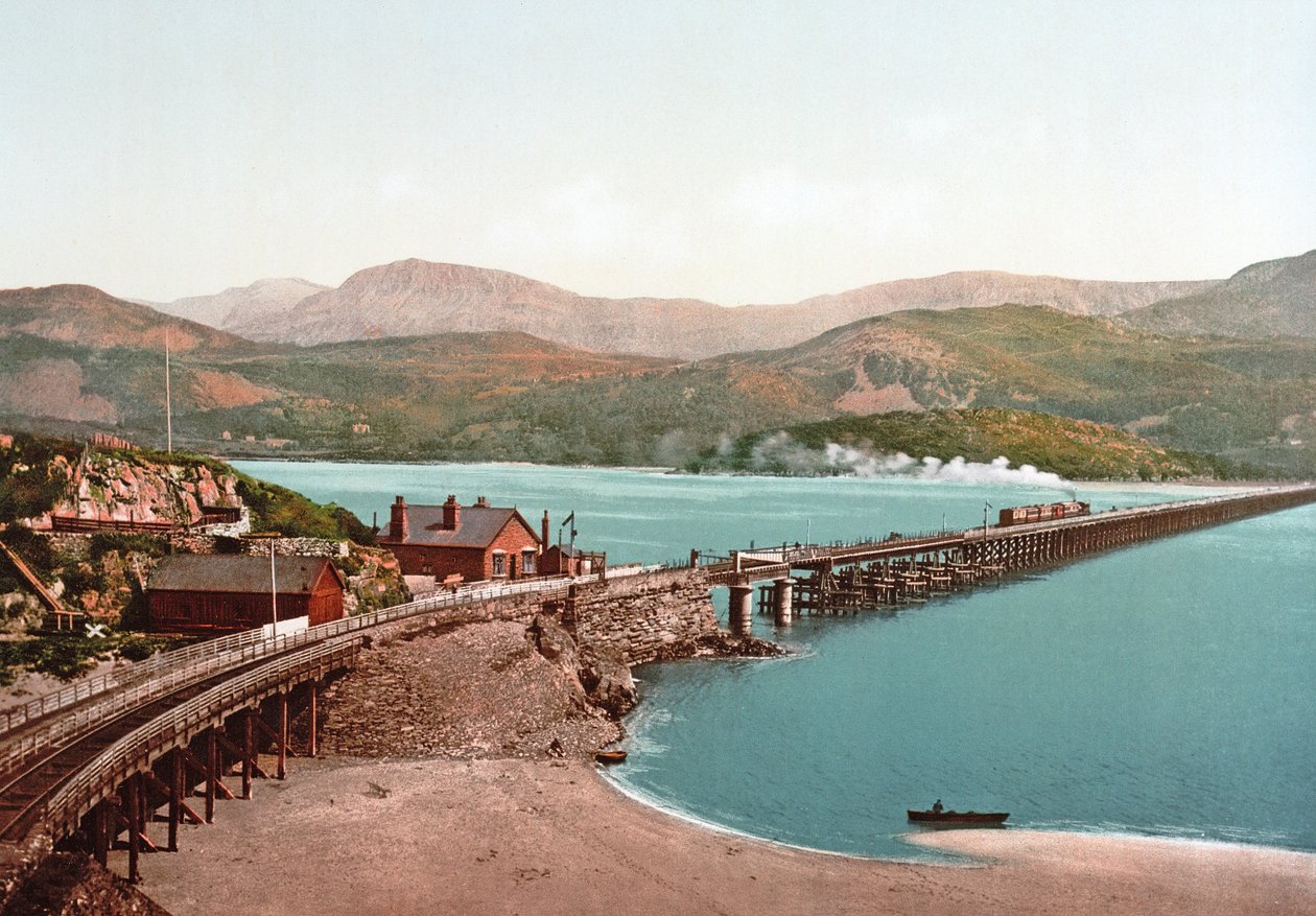 Cadair Idris a Barmouth Bridge, hospoda. c.1900 od English Photographer