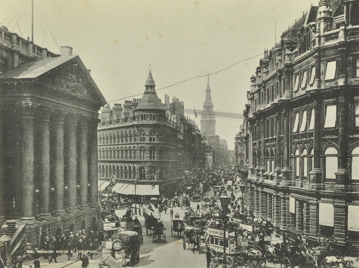 Cheapside, z Mansion House, City of London, 1885 od English Photographer
