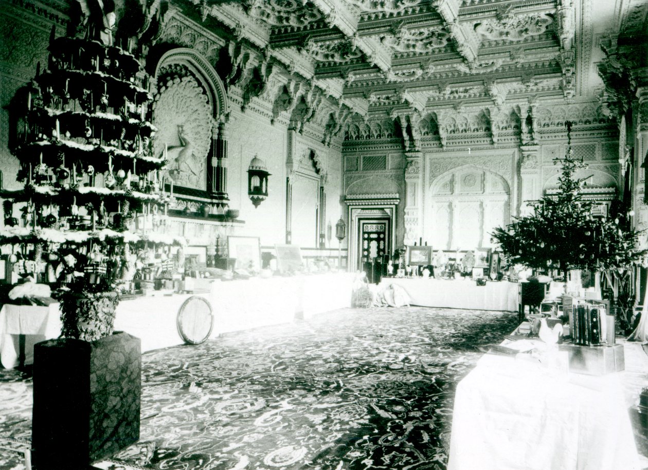 Vánoční stoly v Durbar Room v Osborne House, 1900 od English Photographer