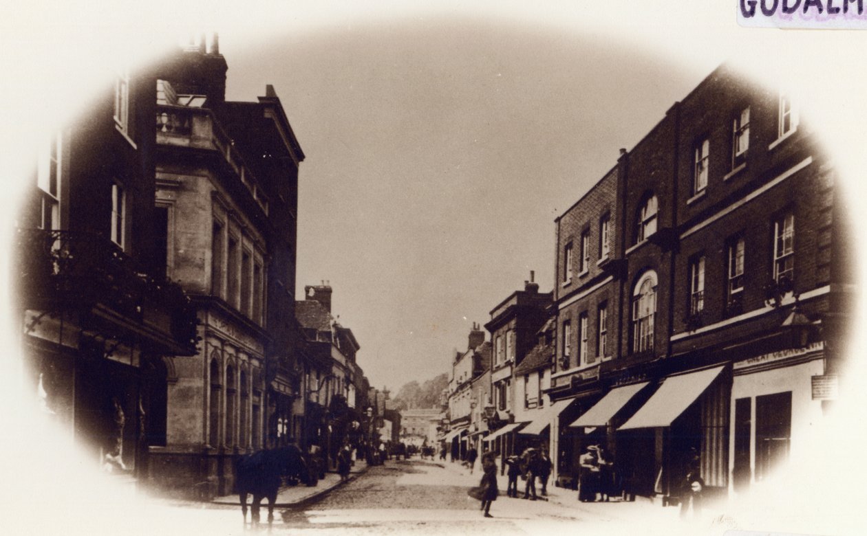 Godalming High Street, Surrey, cca 1900 (sépiová fotografie) od English Photographer